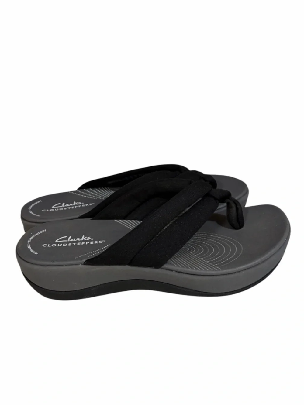 Clark’s Cloudsteppers Arla Kaylie Flip Flop Sandals Black / Grey Size 6
